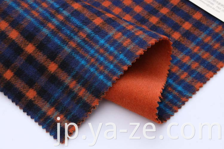 ホットセラー織り二重面小切手ツイード格子縞のフリースウールウールコートメーカー冬の生地ブールスカートクロス